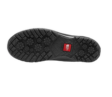 Load image into Gallery viewer, Women&#39;s black and grey North Face winter boots. Sole view.
