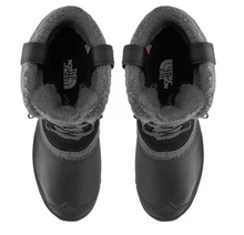 Load image into Gallery viewer, Women&#39;s black and grey North Face winter boots. Top view.
