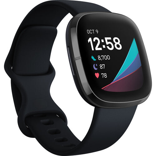 Black fitbit sense smartwatch